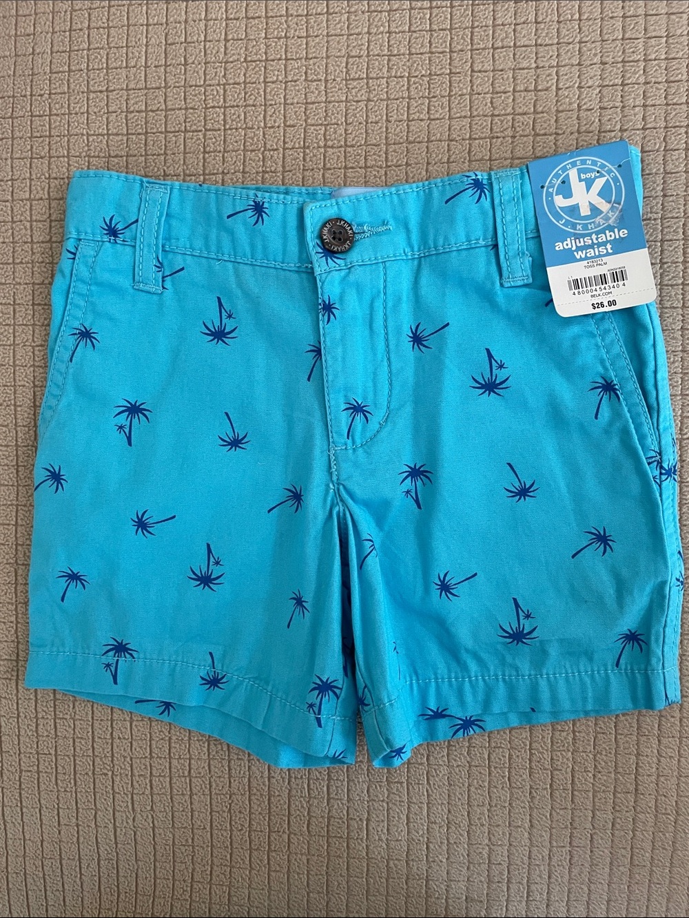 Turquoise Shorts with Navy Palm Print 2T NWT!